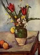Paul Cezanne Stilleben, Tulpen und apfel Germany oil painting artist